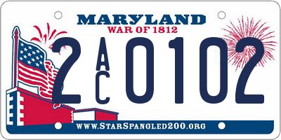 MD license plate 2AC0102