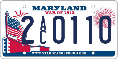 MD license plate 2AC0110