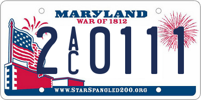 MD license plate 2AC0111