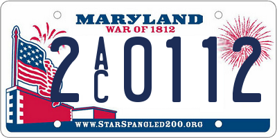 MD license plate 2AC0112
