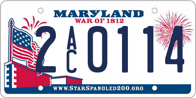 MD license plate 2AC0114