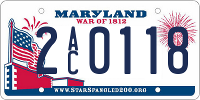 MD license plate 2AC0118