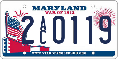 MD license plate 2AC0119