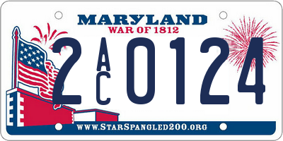 MD license plate 2AC0124