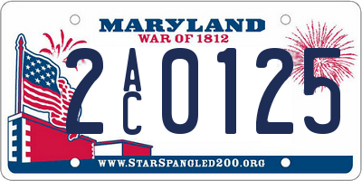 MD license plate 2AC0125