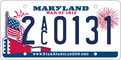 MD license plate 2AC0131