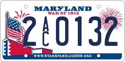 MD license plate 2AC0132