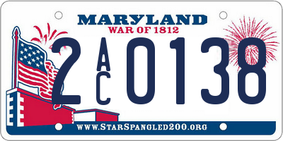 MD license plate 2AC0138