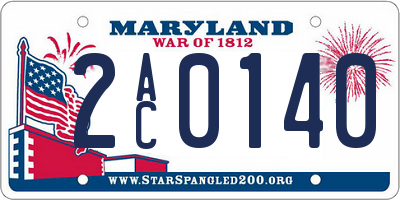 MD license plate 2AC0140