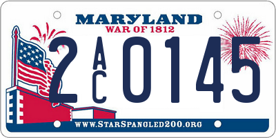 MD license plate 2AC0145