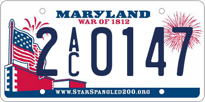 MD license plate 2AC0147