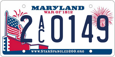 MD license plate 2AC0149