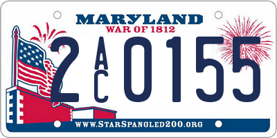 MD license plate 2AC0155