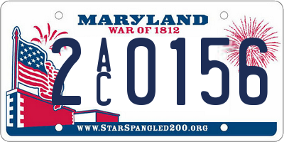 MD license plate 2AC0156