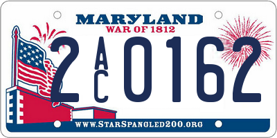 MD license plate 2AC0162
