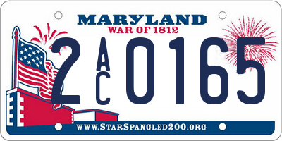 MD license plate 2AC0165