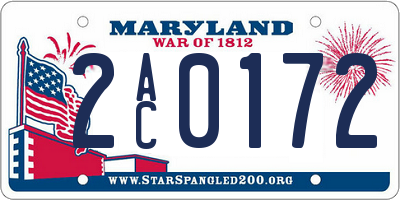 MD license plate 2AC0172