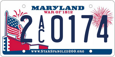 MD license plate 2AC0174
