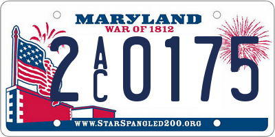 MD license plate 2AC0175
