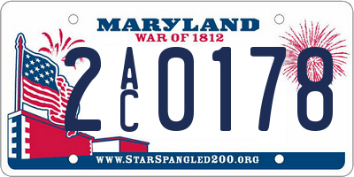 MD license plate 2AC0178
