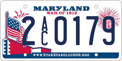 MD license plate 2AC0179
