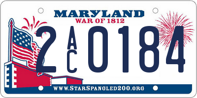 MD license plate 2AC0184