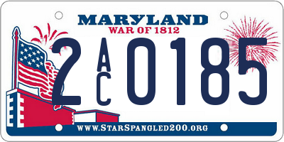 MD license plate 2AC0185