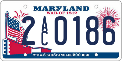 MD license plate 2AC0186