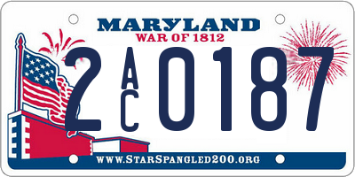 MD license plate 2AC0187