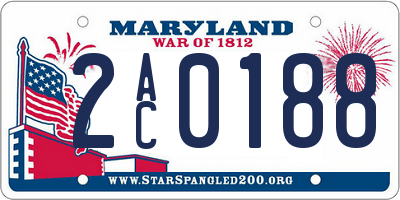MD license plate 2AC0188