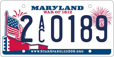 MD license plate 2AC0189