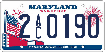 MD license plate 2AC0190