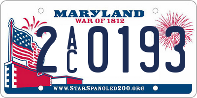 MD license plate 2AC0193