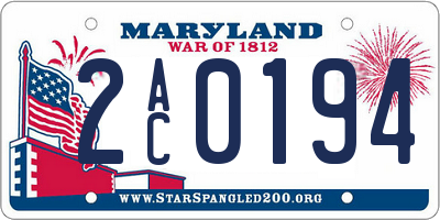 MD license plate 2AC0194