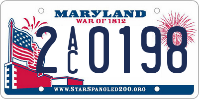 MD license plate 2AC0198