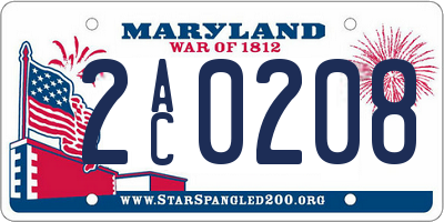 MD license plate 2AC0208
