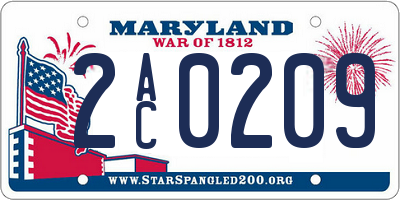 MD license plate 2AC0209