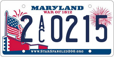 MD license plate 2AC0215