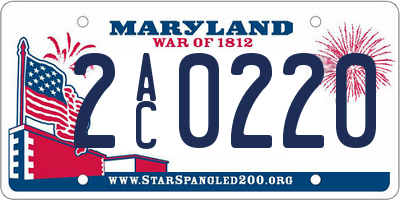MD license plate 2AC0220