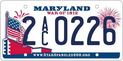MD license plate 2AC0226
