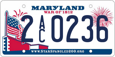 MD license plate 2AC0236