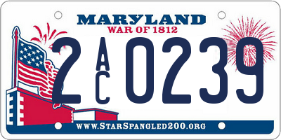 MD license plate 2AC0239
