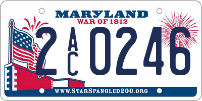 MD license plate 2AC0246