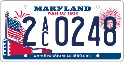 MD license plate 2AC0248