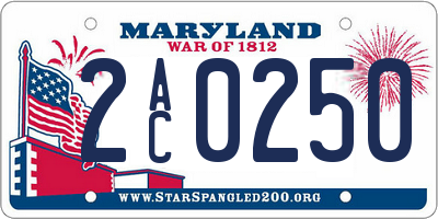 MD license plate 2AC0250