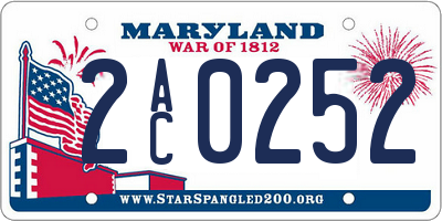 MD license plate 2AC0252