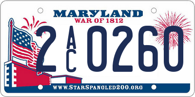 MD license plate 2AC0260
