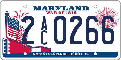 MD license plate 2AC0266