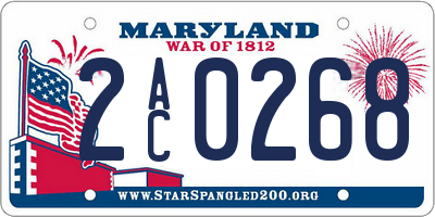 MD license plate 2AC0268