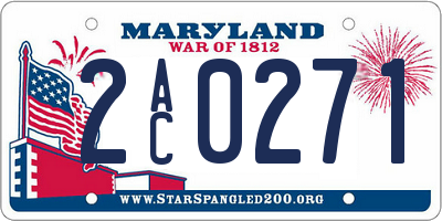 MD license plate 2AC0271